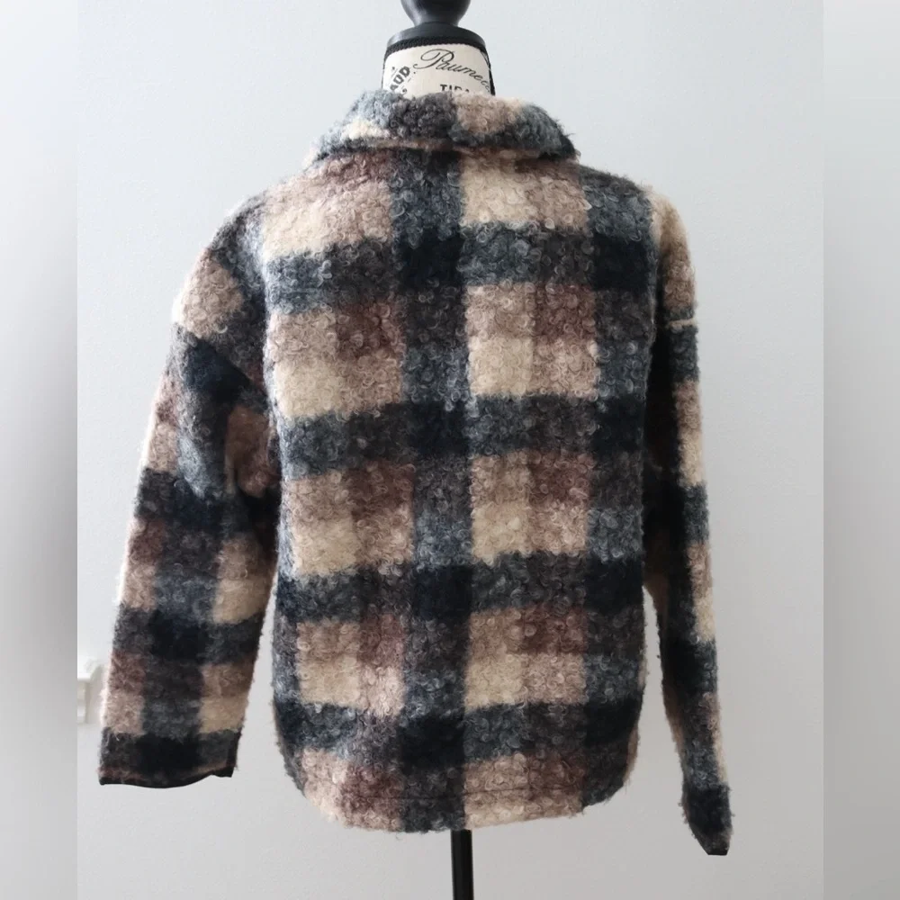 Knox Rose Women's Plaid Sweater Overcoat Black Plaid Size XS - Picture 7 of 10